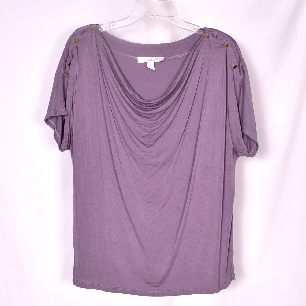 Life Worx by Gloria Vanderbilt Women's Blouse Size Medium Purple